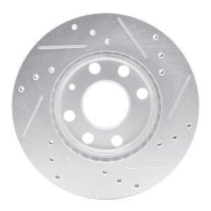 Chevrolet BEAT Brake Rotor (1) - Front Left - R1 Concepts - Drilled & Slotted - Silver - `88-`20